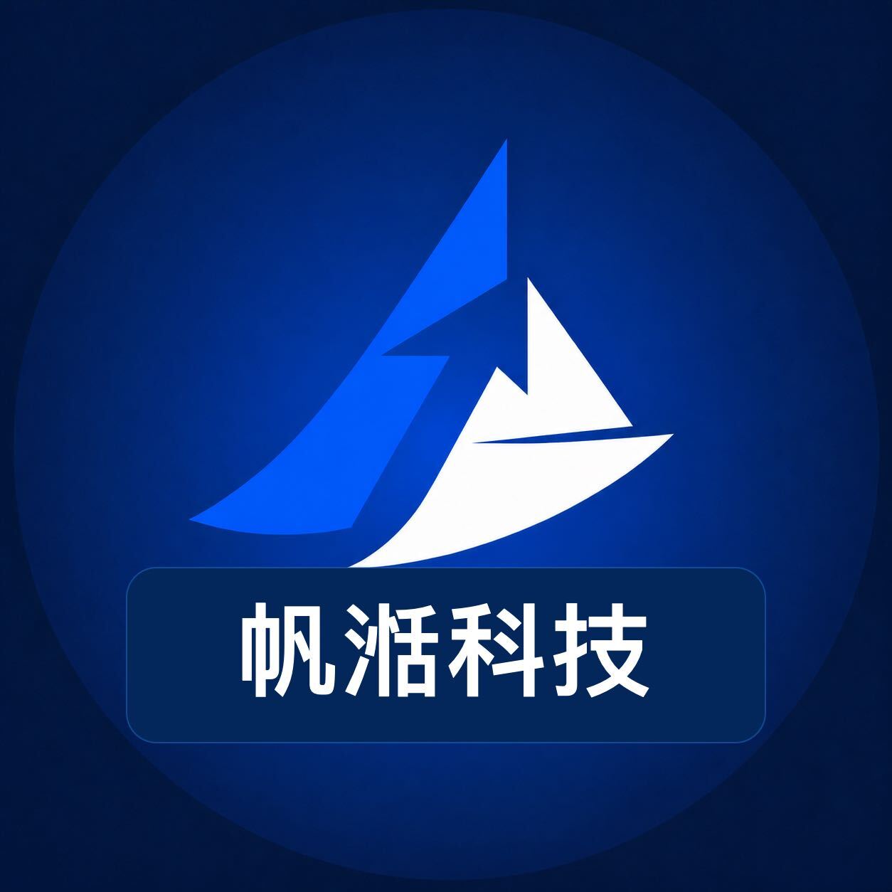 帆湉科技蓝白帆形品牌标识